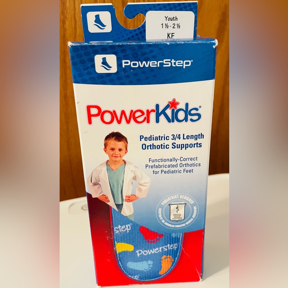 Powerstep Kids Orthotics insoles (Size 1 1/2- 2 1/2)